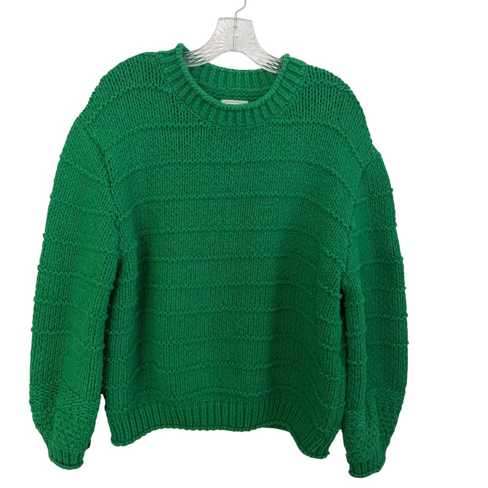 Lou‎ & Grey Green Chunky Knit Sweater XL Textured Cozy Oversized Cotton Blend